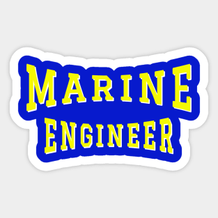 Marine Engineer in Yellow Color Text Sticker